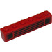 LEGO rouge Brique 1 x 6 avec Town Auto Grille Noir (3009)