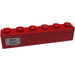 LEGO Red Brick 1 x 6 with &#039;Wien - Zurich&#039; on Left Side Sticker (3009)