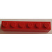 LEGO Red Brick 1 x 6 without Bottom Tubes, with Cross Supports