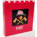 LEGO Red Brick 1 x 6 x 5 with Fire Department Logo Sticker (3754)