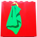 LEGO Rood Steen 1 x 6 x 5 met Green Towel (Hairdressing Salon) Sticker (3754)