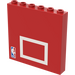 LEGO Red Brick 1 x 6 x 5 with &#039;NBA&#039; and White Rectangle (3754)
