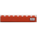 LEGO rouge Brique 1 x 8 avec &#039;Basel - Hamburg&#039; Droite Autocollant (3008)