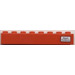 LEGO Red Brick 1 x 8 with &#039;Basel - Hamburg&#039; Right Sticker (3008)