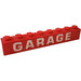 LEGO Červená Kostka 1 x 8 s &quot;Garage&quot; Samolepka (3008)