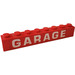 LEGO Rood Steen 1 x 8 met &quot;Garage&quot; Sticker (3008)
