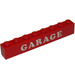 LEGO Rojo Ladrillo 1 x 8 con Blanco &quot;GARAGE&quot; (3008)