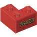 LEGO Red Brick 2 x 2 Corner with 76423 left Sticker (2357)