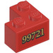LEGO Red Brick 2 x 2 Corner with 99721 right Sticker (2357)