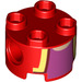 LEGO rouge Brique 2 x 2 Rond avec des trous avec Pink Toadette Haut (17485 / 72278)