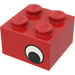 LEGO Red Brick 2 x 2 with Eyes (Offset) without Dot on Pupil (81910 / 81912)