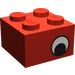 LEGO Red Brick 2 x 2 with Eyes (Offset) without Dot on Pupil (81910 / 81912)