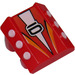 LEGO Rosso Mattoncino 2 x 2 con Flanges e Pistons con &#039;6&#039;, Bianco Triangolo, Arancione Strisce (30603 / 42322)