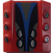 LEGO rot Backstein 2 x 2 mit Flanges und Pistons mit Pistons auf Silber / Schwarz / Blau (30603)