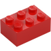 LEGO Czerwony Cegła 2 x 3 (3002)