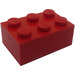 LEGO Rood Steen 2 x 3 (Eerder, zonder kruissteunen) (3002)