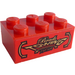 LEGO rouge Brique 2 x 3 avec &quot;Brads TOWING 730-108&quot; Autocollant (3002)