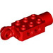 LEGO Rood Steen 2 x 3 met Gaten, Rotating met Socket (47432)