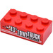 LEGO Red Brick 2 x 4 with &#039;ED&#039;S TOW TRUCK SERVICE&#039; (Right) Sticker (3001)