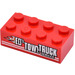 LEGO Rood Steen 2 x 4 met &#039;ED&#039;S TOW TRUCK SERVICE&#039; (Rechts) Sticker (3001)