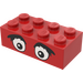 LEGO rot Backstein 2 x 4 mit Augen (3001)