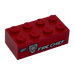 LEGO Red Brick 2 x 4 with &#039;FIRE CHIEF&#039; and Silver Badge Left Side Sticker (3001)