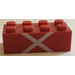 LEGO Rood Steen 2 x 4 met &quot;X&quot; (3001)