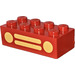 LEGO Red Brick 2 x 4 with Yellow Car Grille (3001)