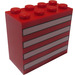 LEGO rouge Brique 2 x 4 x 3 avec blanc Rayures (30144)