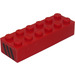 LEGO Rood Steen 2 x 6 met Zwart Vents (Both Sides) Sticker (2456)