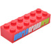 LEGO rot Backstein 2 x 6 mit &#039;WORLD GRAND PRIX&#039; Aufkleber (2456)
