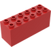 LEGO Červená Kostka 2 x 6 x 2 Weight s děleným dnem