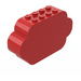 LEGO Red Brick 2 x 8 x 4 with Curved Ends (6214)