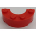 LEGO Red Brick 4 x 2 Round Half Circle with Stud Notches