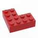 LEGO Rood Steen 4 x 4 Hoek