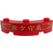 LEGO Rojo Ladrillo 4 x 4 Circular Esquina (Ancho con 3 Espigas) con Gold Border, Chinese Logogram &#039;除夕守歲&#039; (Staying Arriba Late New Year&#039;s Eve) Pegatina (48092)