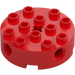 LEGO Rood Steen 4 x 4 Rond met Gaten (6222)