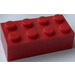 LEGO Rood Steen Magneet - 2 x 4 (30160)