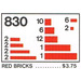 LEGO Red Bricks Parts Pack 830