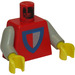 LEGO Rojo Classic Castillo Caballero Torso con Rojo/Gris Escudo Assembly (973)