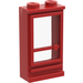 LEGO Red Classic Door 1 x 2 x 3 Left with Solid Stud with Hole and Fixed Glass