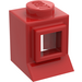 LEGO Rood Classic Venster 1 x 1 x 1 met Fixed Glas, Extended Lip, Solide Nop