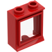 LEGO rot Classic Fenster 1 x 2 x 2 mit festem Glas
