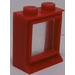LEGO Red Classic Window 1 x 2 x 2 with Fixed Glass, Extended Lip and Solid Studs