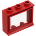 LEGO rot Classic Fenster 1 x 3 x 2 mit Fixed Glas und kurze Schwelle
