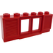 LEGO Red Classic Window 1 x 6 x 2 with Shutters (Old Type) Extended Lip with Glass