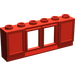 LEGO Red Classic Window 1 x 6 x 2 with Shutters without Glass for Slotted Bricks