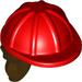 LEGO Red Construction Helmet with Dark Brown Hair (16178 / 29211)