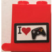 LEGO Red Container 2 x 2 x 2 with I Heart Controller Sticker with Recessed Studs (4345)