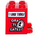LEGO rouge Récipient 2 x 2 x 2 avec ‘LAW TIMES’ et ‘GRAB THE LATEST’ Autocollant avec tenons encastrés (4345)